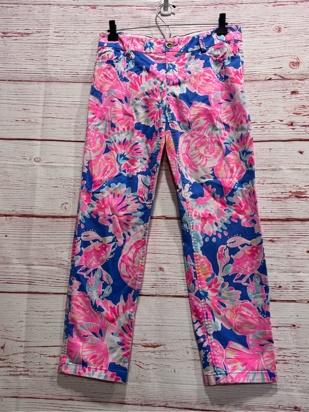 Lilly Pulitzer Sadie Stretch Crop Chino Pant in Bennet Blue Bay Dreamin Sz 0 - Picture 3 of 13